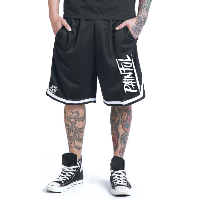 Painful Clothing - short style basketball painful clothing trash logo