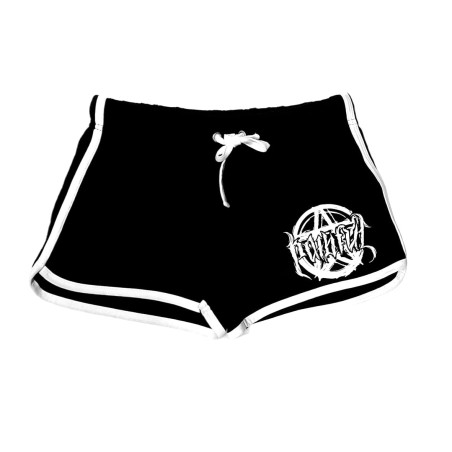 Painful clothing - short femme noir et blanc avec pentacle