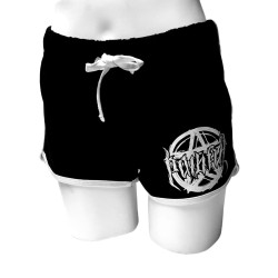 Painful clothing - short femme noir et blanc avec pentacle