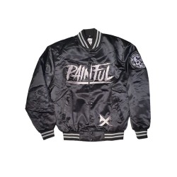 Painful clothing -  BLACK EMBROIDERED Satin jacket Painful