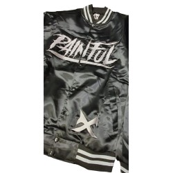 Painful clothing -  BLACK EMBROIDERED Satin jacket Painful