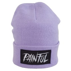 Embroidery lavender patch beanie