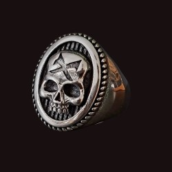 Painful clothing - skull steel ring