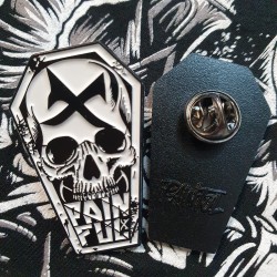 Painful clothing -  coffin skull enamel pin