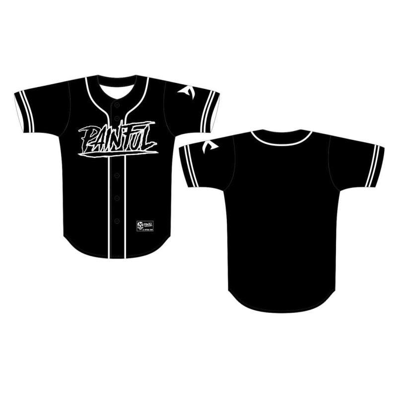 Painful clothing -  Black baseball jersey shirt