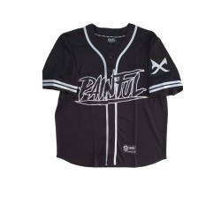 Painful clothing -  Black baseball jersey shirt