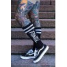 Painful clothing - black knee high trash logo socks