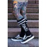 Painful clothing - black knee high trash logo socks