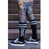 Painful clothing - black knee high trash logo socks