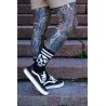 Painful clothing - black mid skull socks