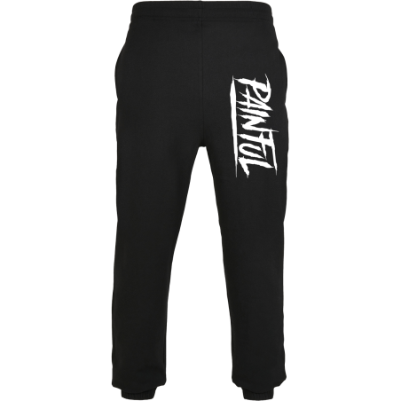 Painful clothing - Pantalon de jogging noir impression trash logo