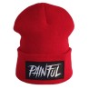 Red trash beanie