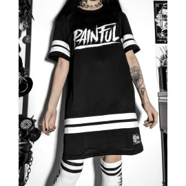 ROBE JERSEY MESH NOIR PAINFUL CLOTHING