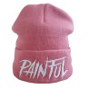 Pink trash embroidery beanie