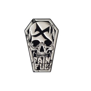 Painful clothing -  coffin skull enamel pin