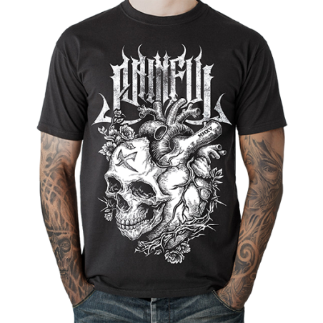 Skull heart t shirt