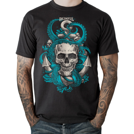 painful clothing t shirt mixte Octoskull