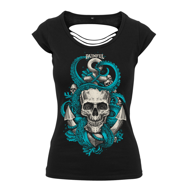 Painful clothing - Octoskull ladies back cut t shirt