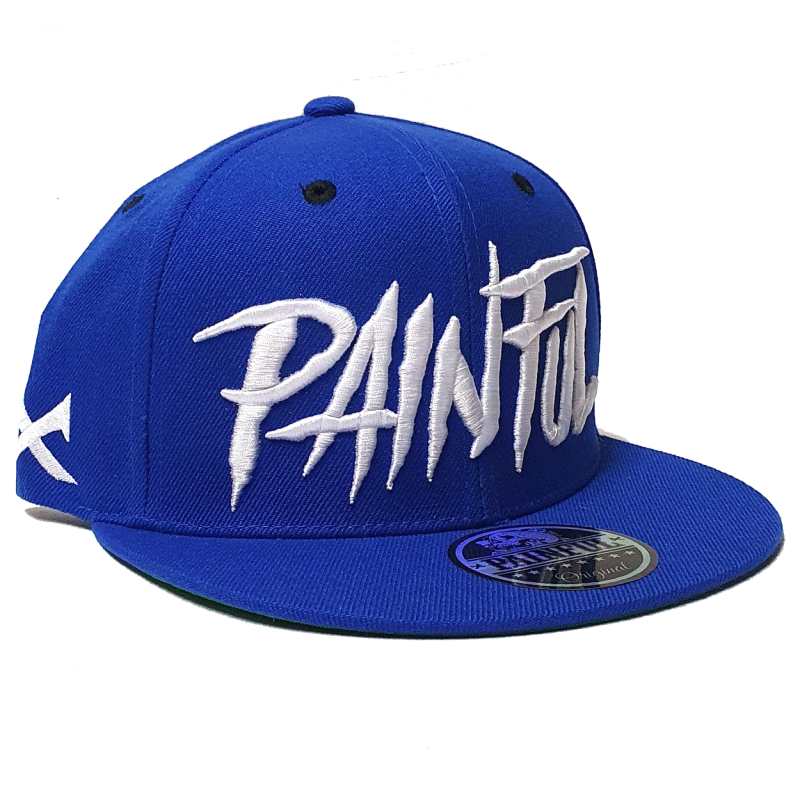 Painful clothing - Trash logo royal blue snapback