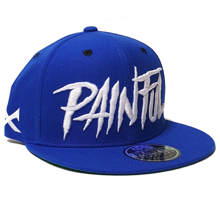 Painful clothing - Trash logo royal blue snapback